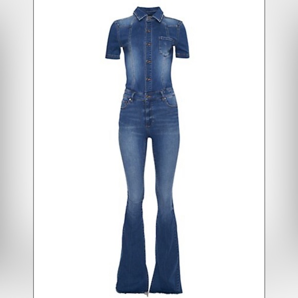 NWT: SER.O.YA Fallon Denim Jumpsuit Sz: XS Color: Bayside - Picture 2 of 13